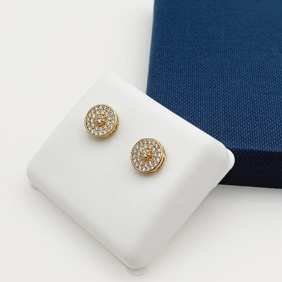 "14K Gold Plated Cubic Zircon Earrings, INUS1BR107 - Picture 5 of 10